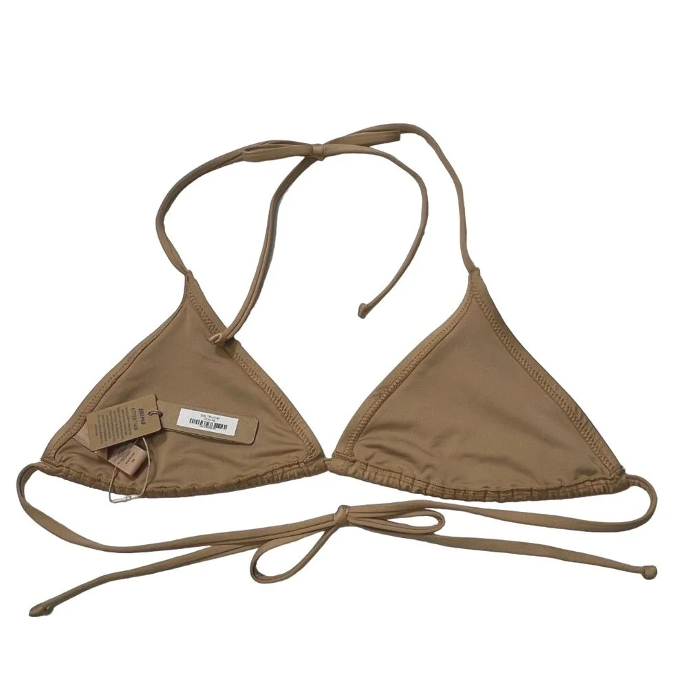 SKIMS Swim‎ Micro Triangle Top + Cheeky Tanga Bottom Bikini Set Ochre 3x